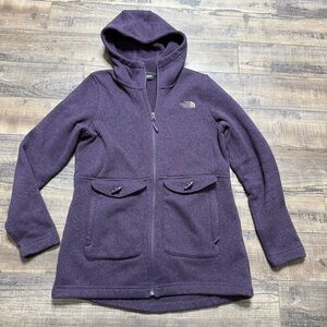 The North Face Crescent Hooded Fleece Jacket Stylish Purple Zip-Up Jacket